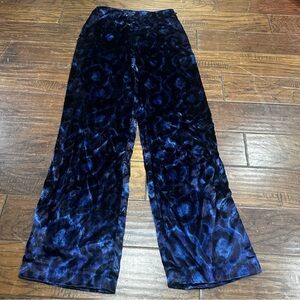 Alberta Ferretti Deep Blue Velvet Palazo Pants size 8